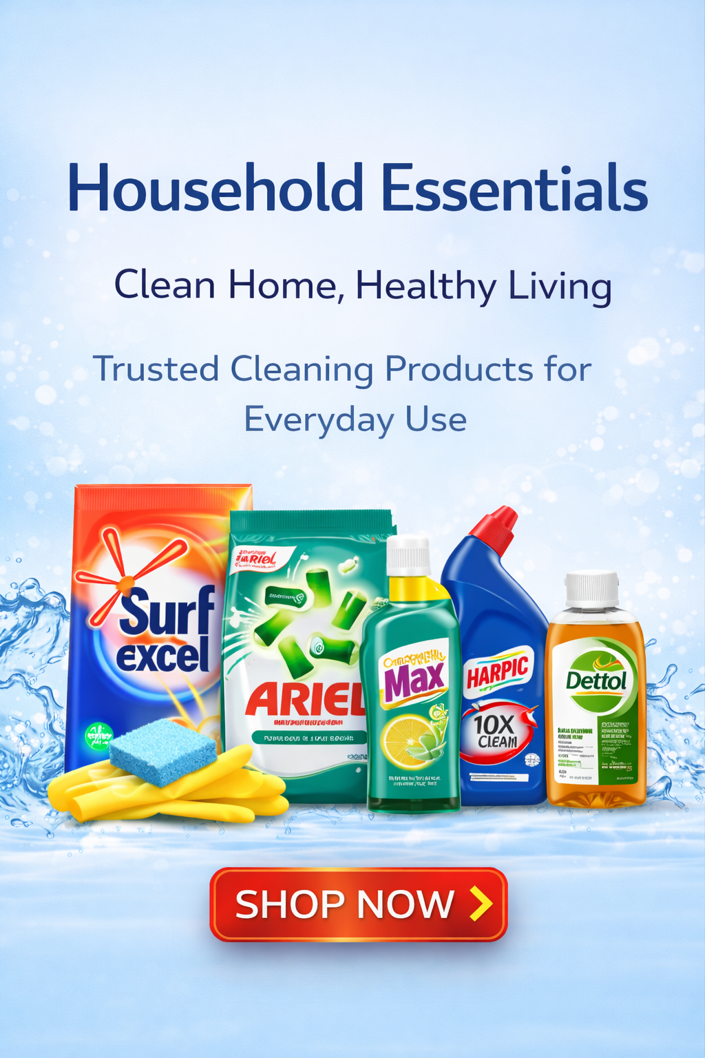 Essential cleaning products for a fresh home
