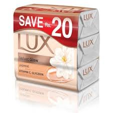 Lux Velvet Touch White Soap Bar 98G Trio