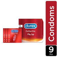 Durex Condoms Fetherlite Ultra Thin 9's (3's x 3), Feel Thin With Thinner Condoms For Greater Sensitivity