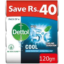 Dettol Soap Cool 120gm - Pack of 4