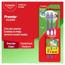 Colgate Premier Clean Toothbrush - Triple Pack (Medium)