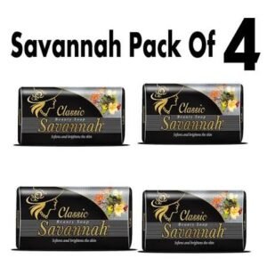 Savannah Soap 125g (Pack of 4) – Natural Beauty Soap for Soft, Glowing Skin – Best Skincare Soap – Moisturizing & Gentle Formula – Suitable for All Skin Types – Gentle Fragrance & Hydrating Formula – Refreshing & Long-Lasting Fragrance.