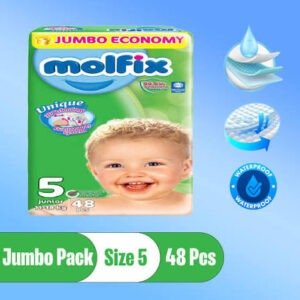 Molfix Diaper Jumbo Pack - Size5, Junior (11-18Kg, 48 Pcs)