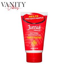Junsui Naturals Pimple Fighting Whitening Face Wash 50g – Anti Acne Deep Cleansing Gel for Oil Control, Blemish Reduction & Clear Bright Healthy Skin Glow
