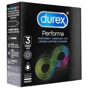 Durex Condoms Performa Extended Pleasure 3'S, Lubricant For Climax Delay Longer Lasting Pleasure
